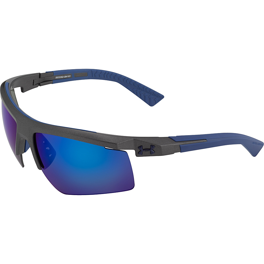 Under Armour Eyewear Core 2.0 Sunglasses Satin Carbon Gray Blue Multiflection Under Armour Eyewear Sunglasses