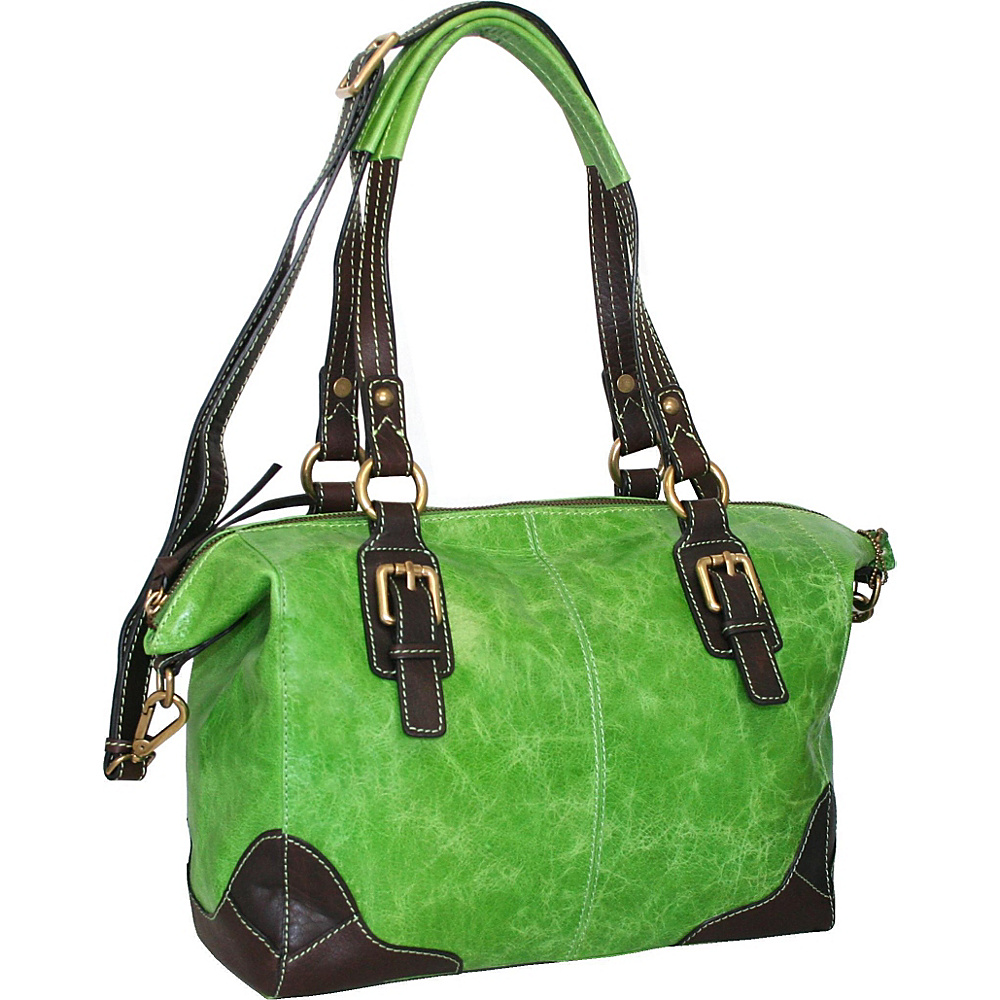 Nino Bossi Soho Satchel Apple Green Nino Bossi Leather Handbags