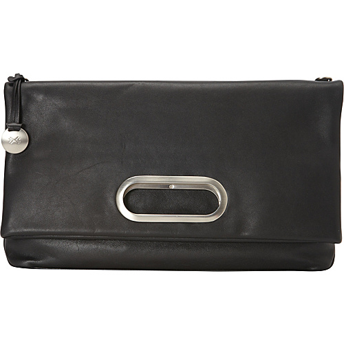 Skagen Ella Leather Fold-Over Satchel Black - Skagen Leather Handbags