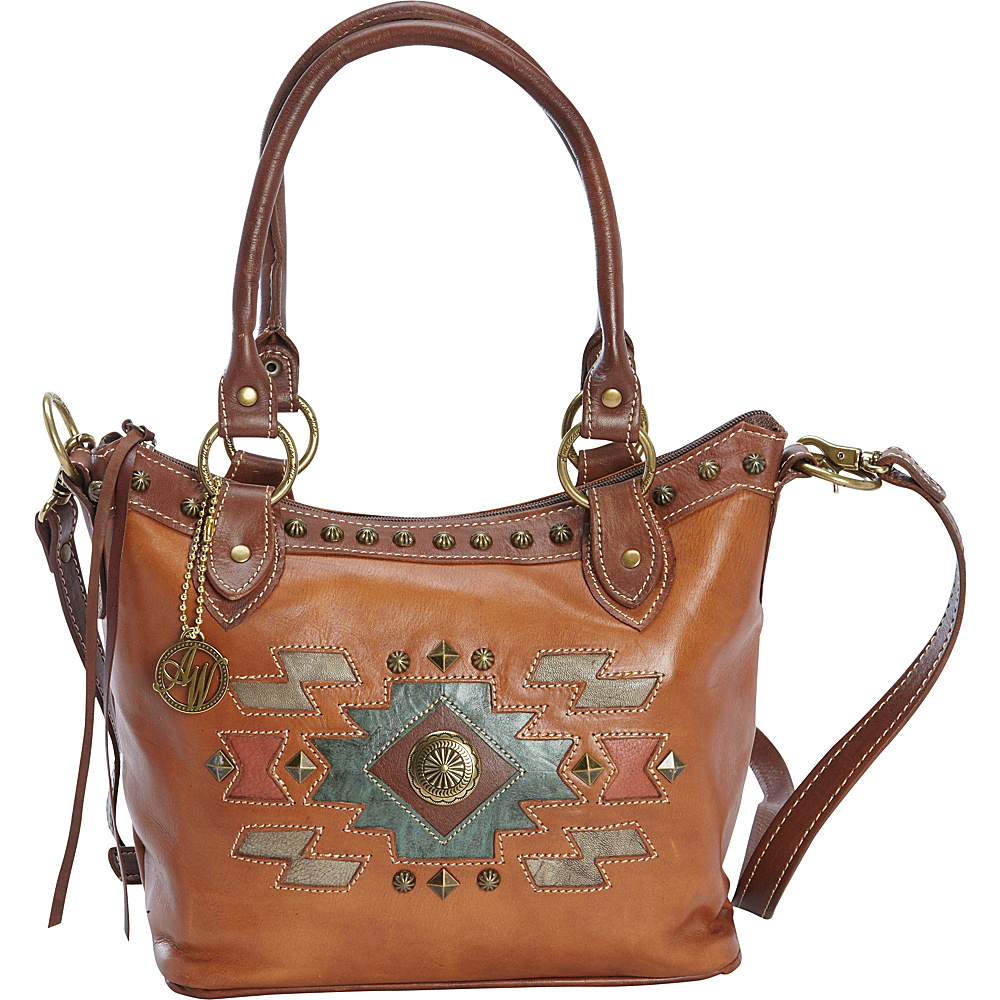 American West Zuni Passage Convertible Bucket Tote Golden Tan American West Leather Handbags