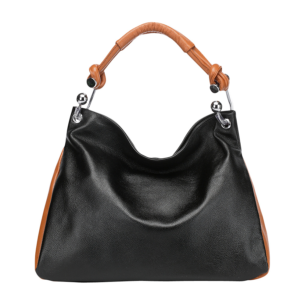 Vicenzo Leather Melissa Leather Shoulder Handbag Black Brown Vicenzo Leather Leather Handbags