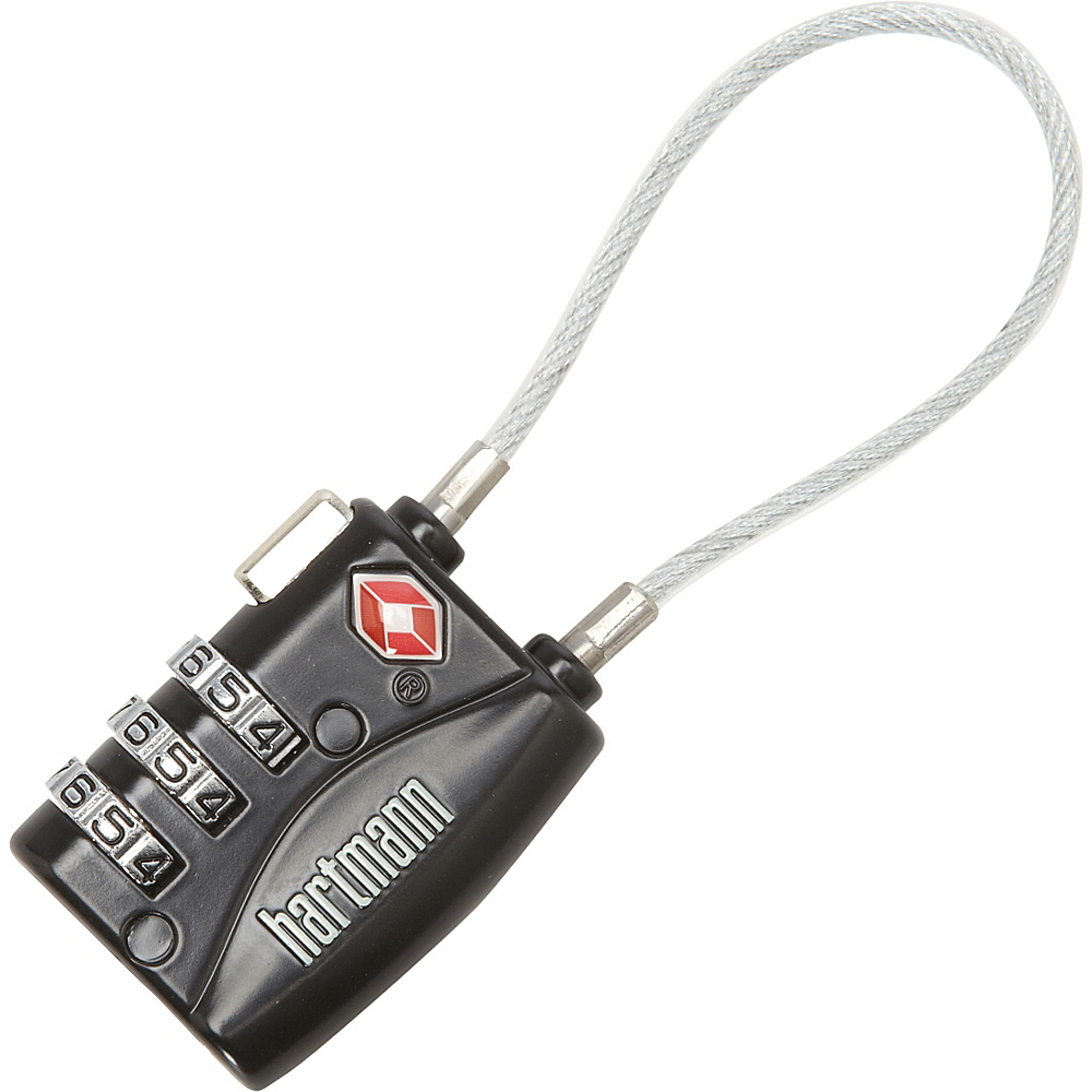Hartmann Luggage TSA Combination Cable Lock Black Hartmann Luggage Luggage Accessories