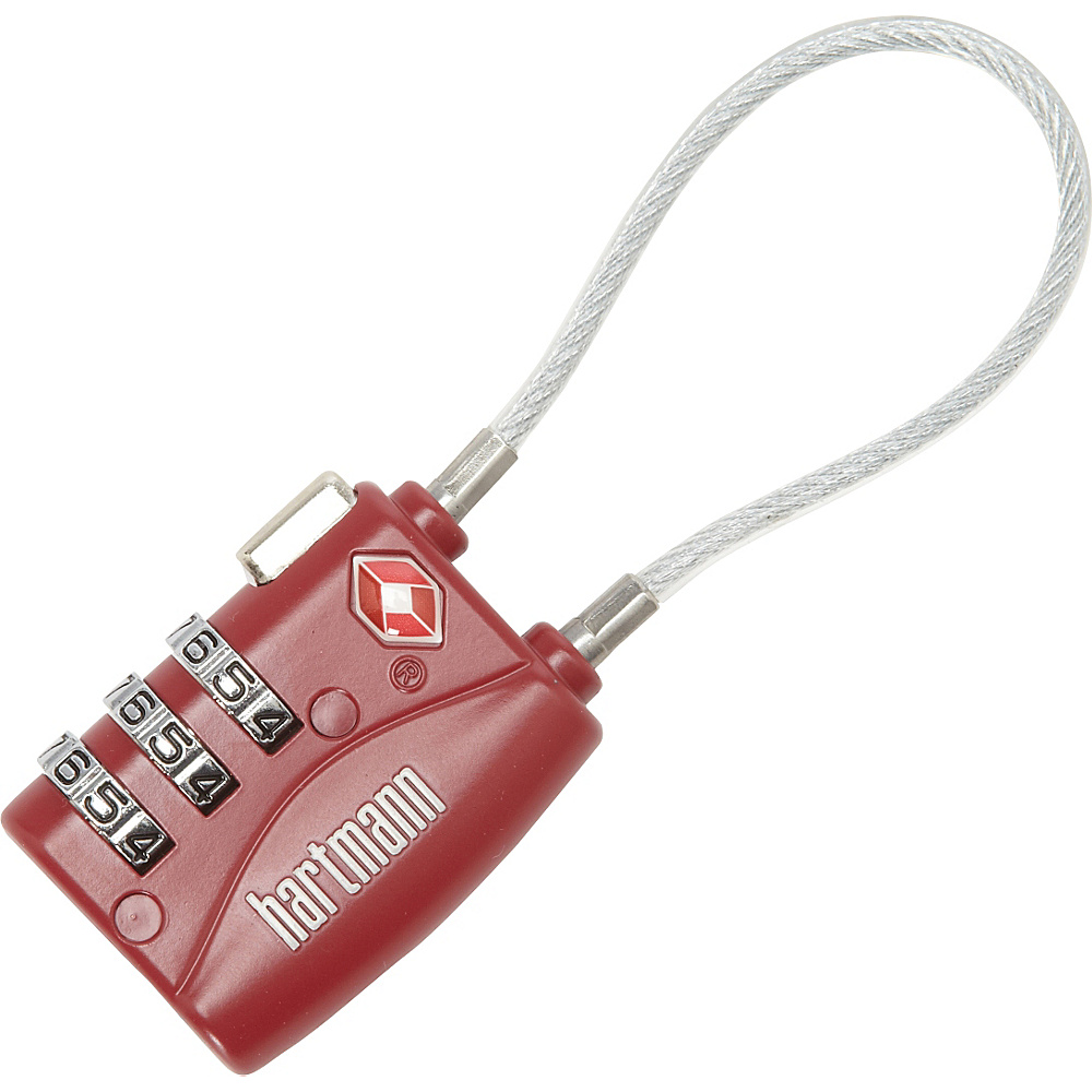 Hartmann Luggage TSA Combination Cable Lock Red Hartmann Luggage Luggage Accessories