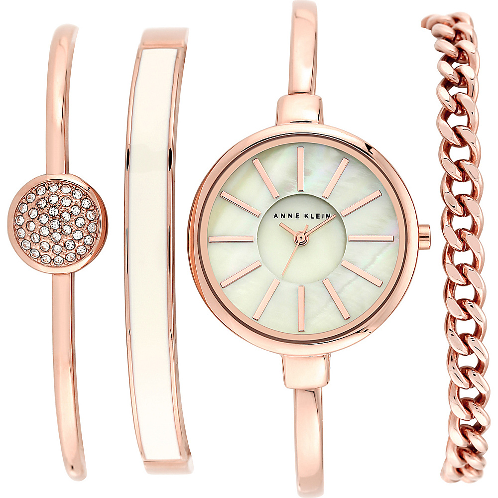 Anne Klein Watches Watch And Bracelet Set Rose Gold Anne Klein Watches Watches