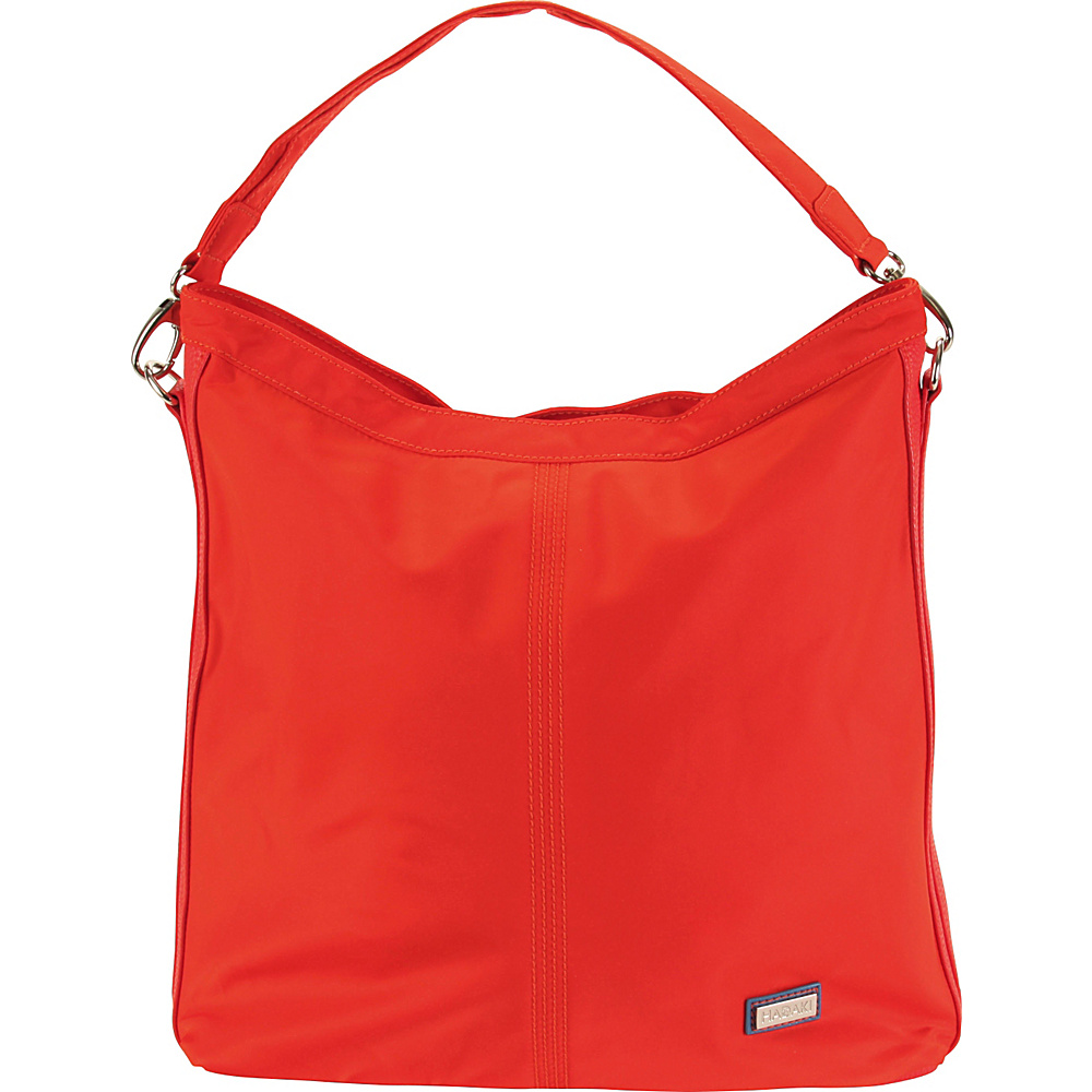 Hadaki Skinny Hobos Fiery Red Solid Hadaki Fabric Handbags
