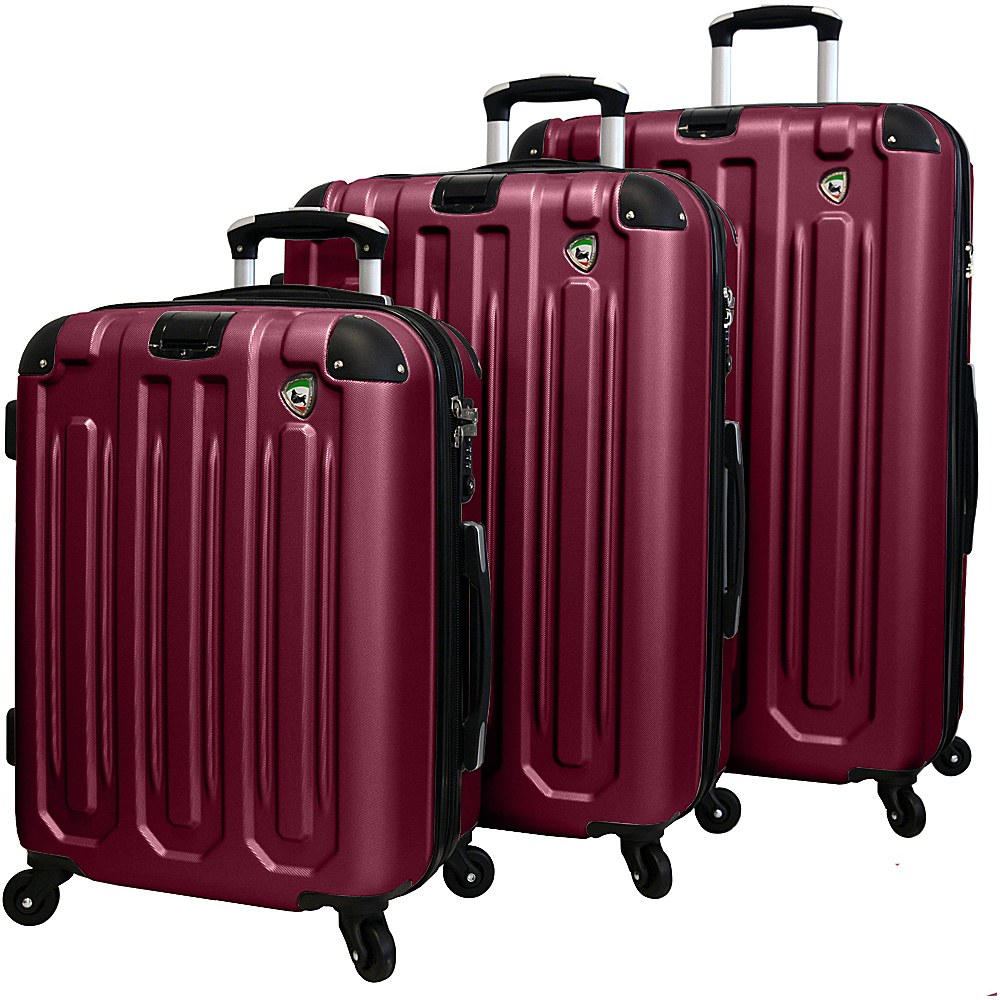 Mia Toro ITALY Regale Composite Hardside Spinner 3PC Set Burgundy Mia Toro ITALY Luggage Sets