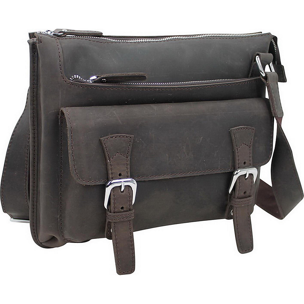 Vagabond Traveler 12.5 Leather Messenger Shoulder Bag Dark Brown Vagabond Traveler Messenger Bags