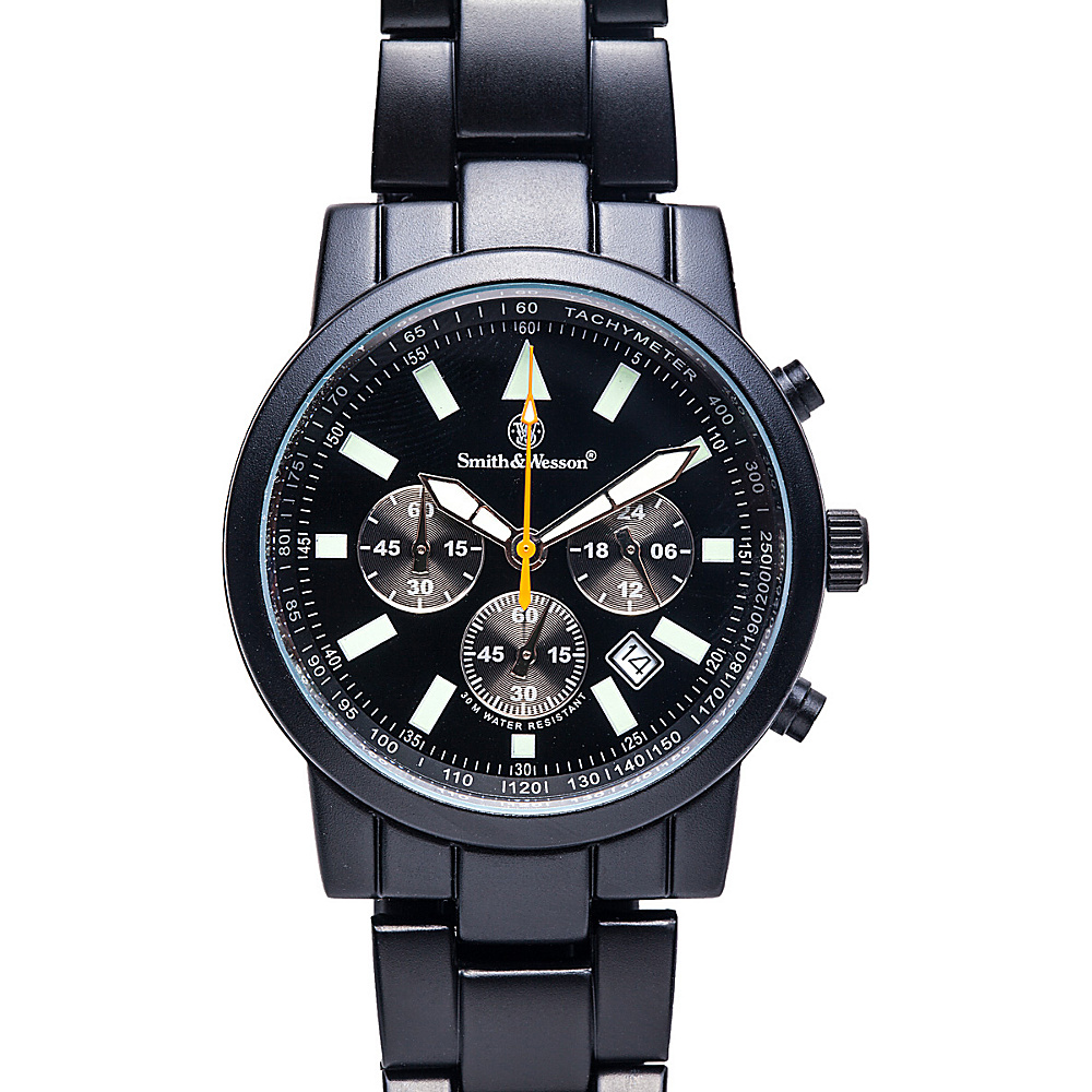 Smith Wesson Watches Pilot Watch with Stainless Steel Strap Black Smith Wesson Watches Watches