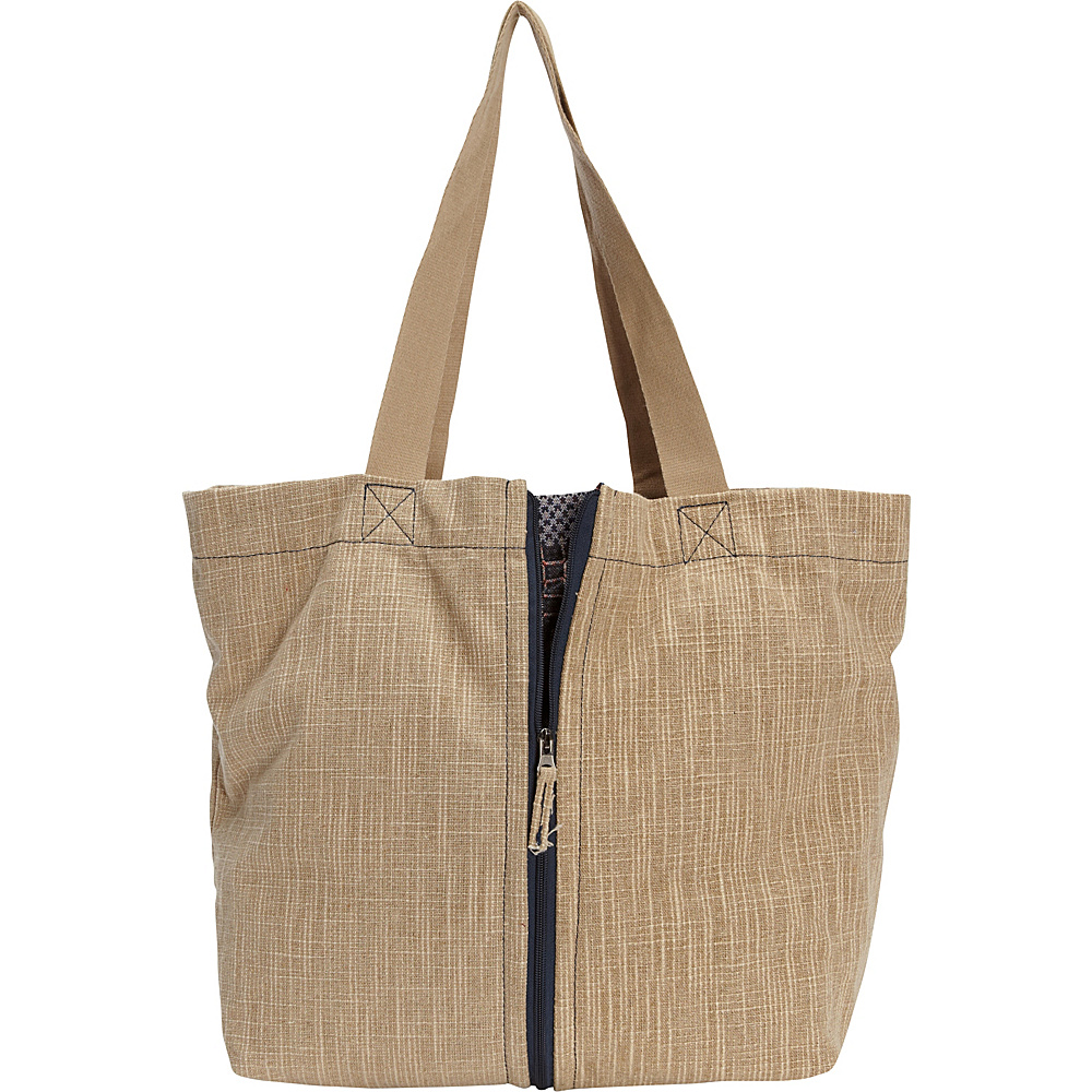 Journey Collection by Annette Ferber Greenwich Expandable Tote Tan Journey Collection by Annette Ferber Fabric Handbags