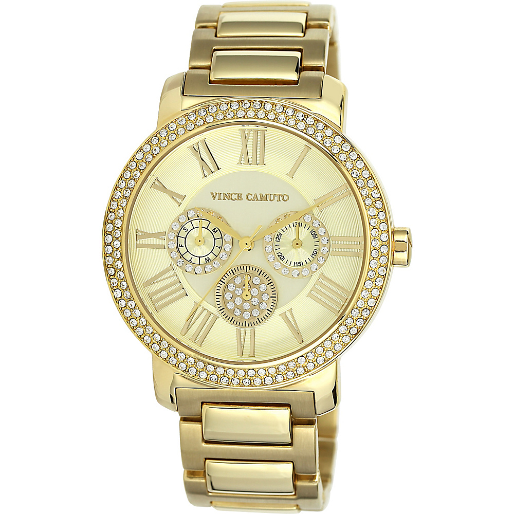 Vince Camuto Watches Crystal Accented Multi Function Watch Gold Gold Gold Vince Camuto Watches Watches