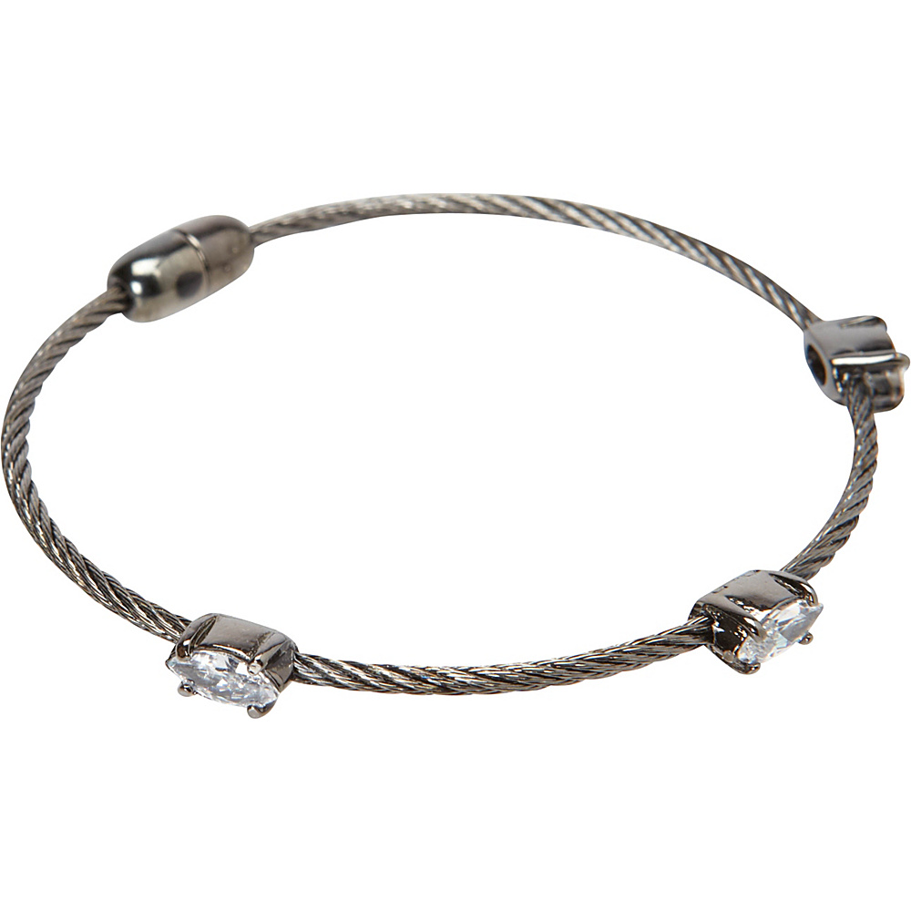Samoe Gunmetal Marquis Crystal Wire Bracelet Gunmetal Samoe Jewelry