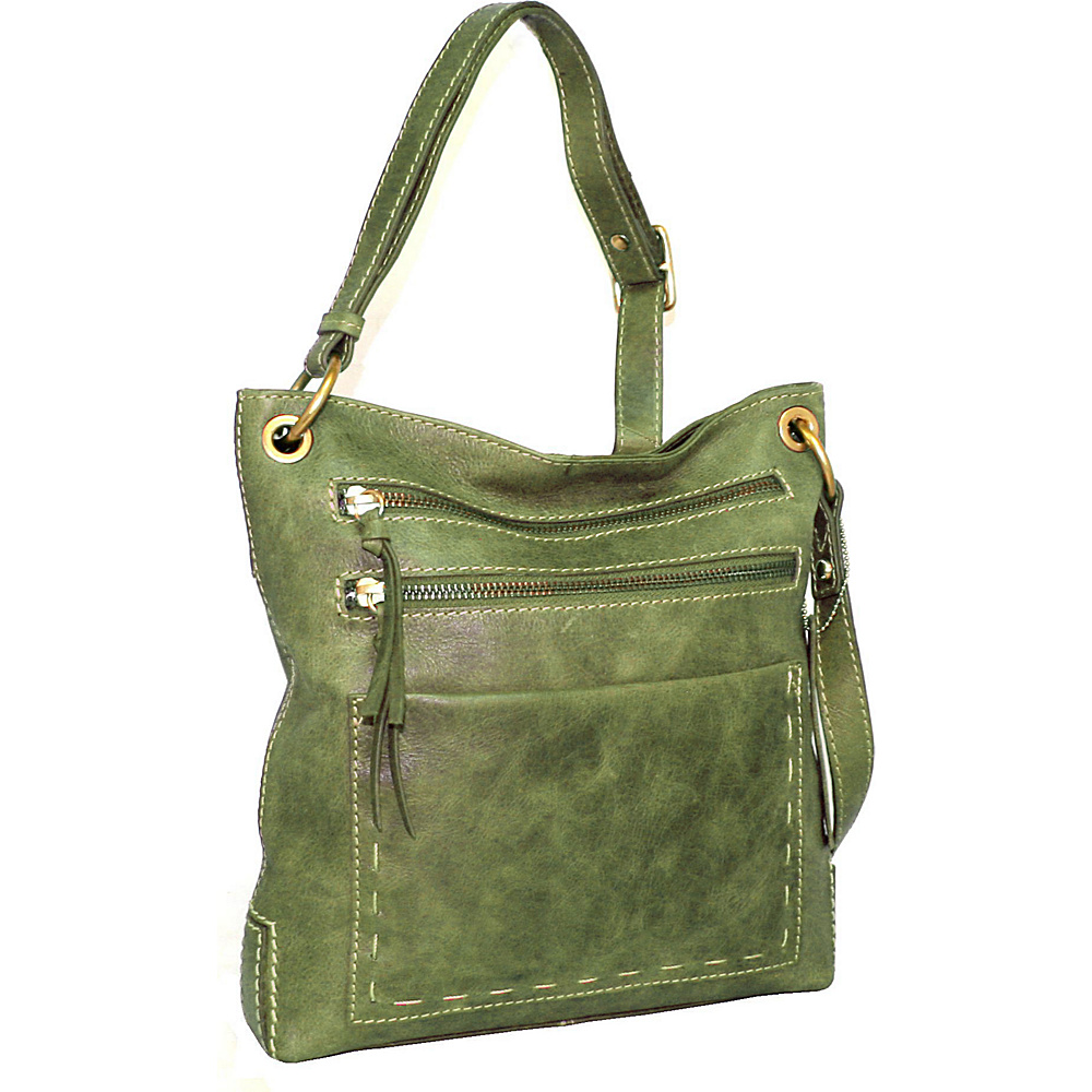 Nino Bossi Sock Hop Crossbody Green Nino Bossi Leather Handbags