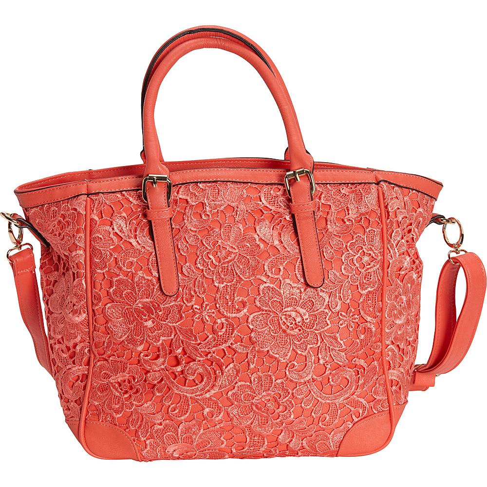 SW Global Farah Retro Lace Tote Bag Red SW Global Manmade Handbags