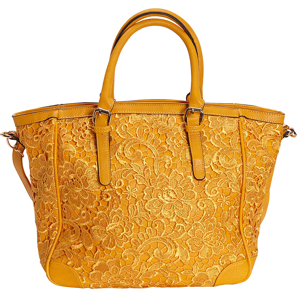 SW Global Farah Retro Lace Tote Bag Yellow SW Global Manmade Handbags