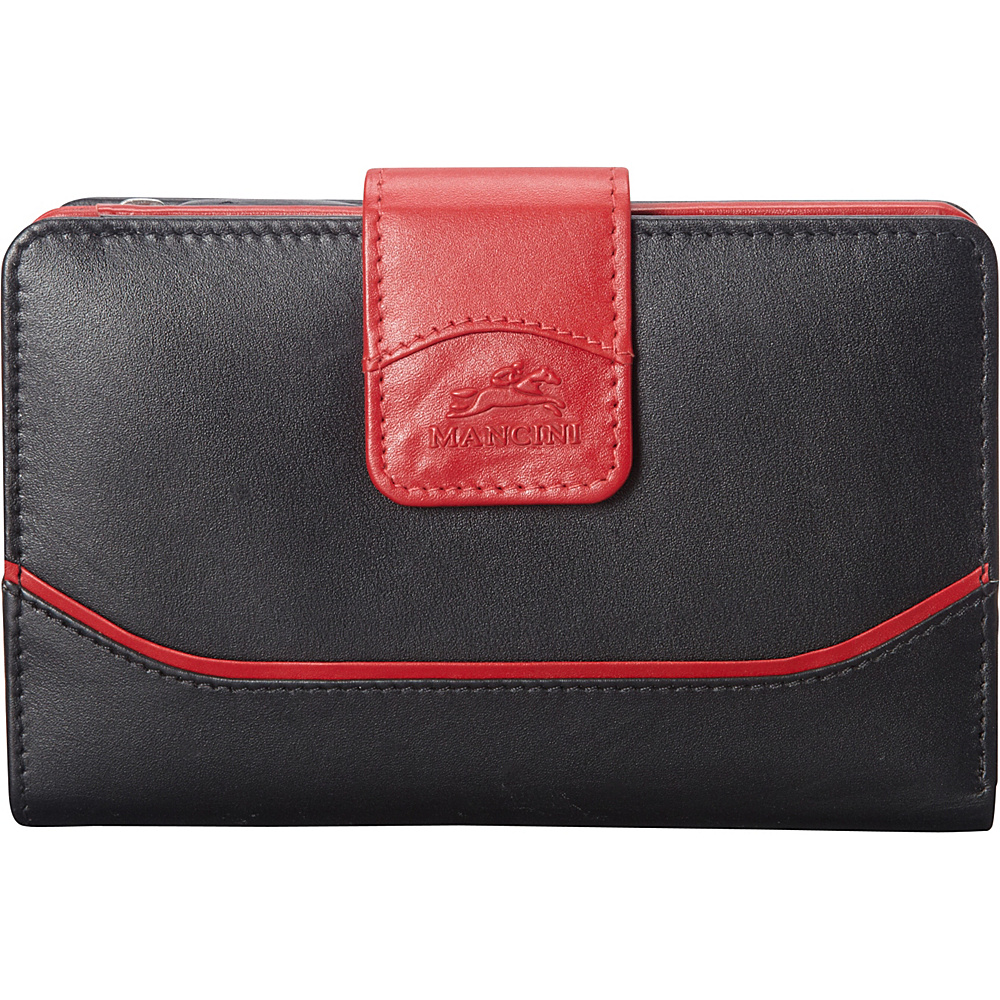 Mancini Leather Goods RFID Secure Medium Gemma Wallet Black Mancini Leather Goods Women s Wallets