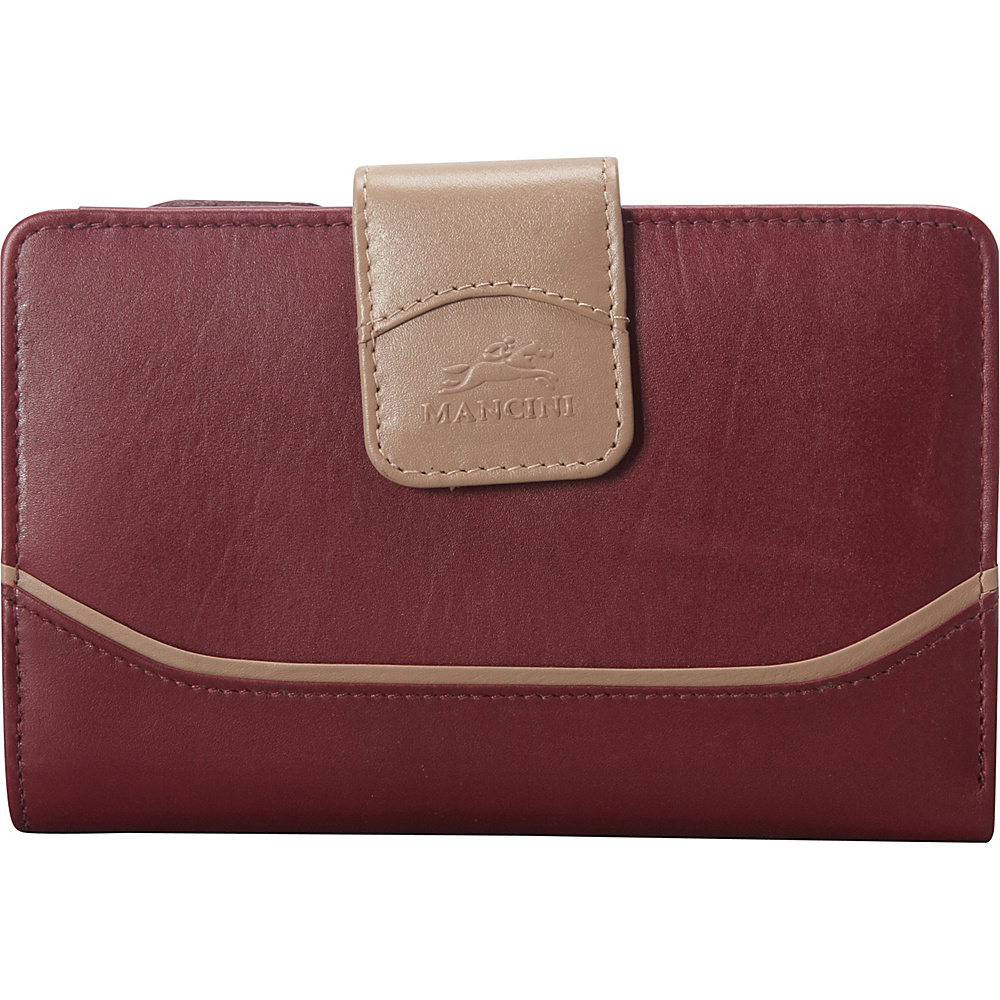 Mancini Leather Goods RFID Secure Medium Gemma Wallet Burgundy Mancini Leather Goods Women s Wallets