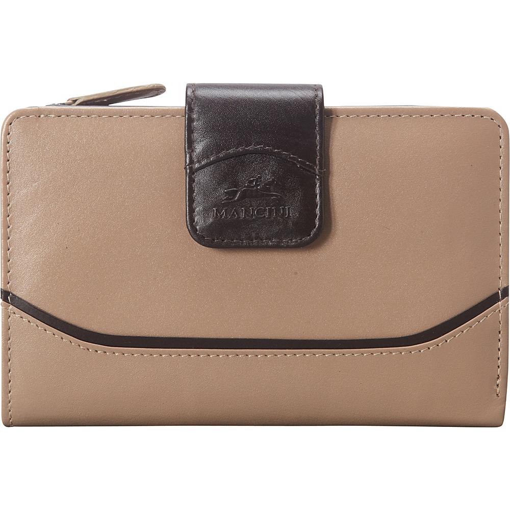 Mancini Leather Goods RFID Secure Medium Gemma Wallet Taupe Mancini Leather Goods Women s Wallets