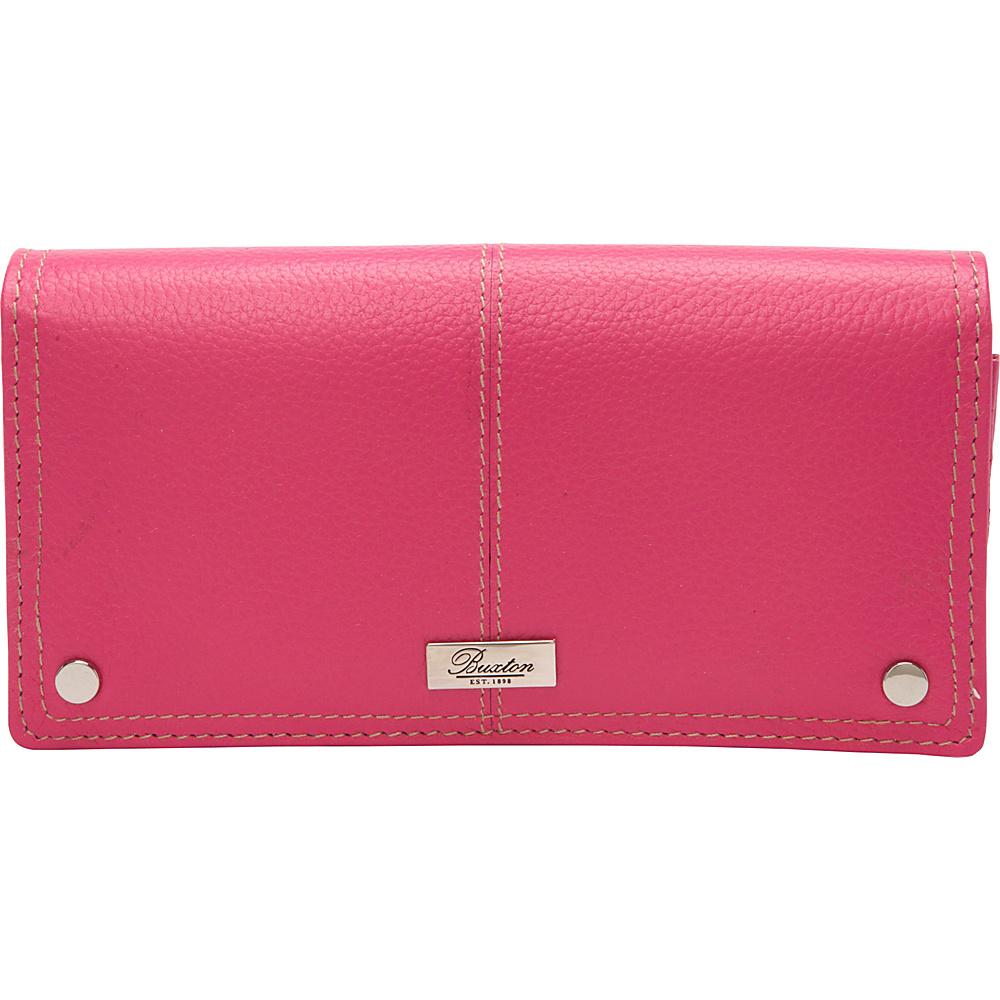 Buxton Westcott L Zip Expandable Wallet Fuchsia Pink Buxton Women s Wallets