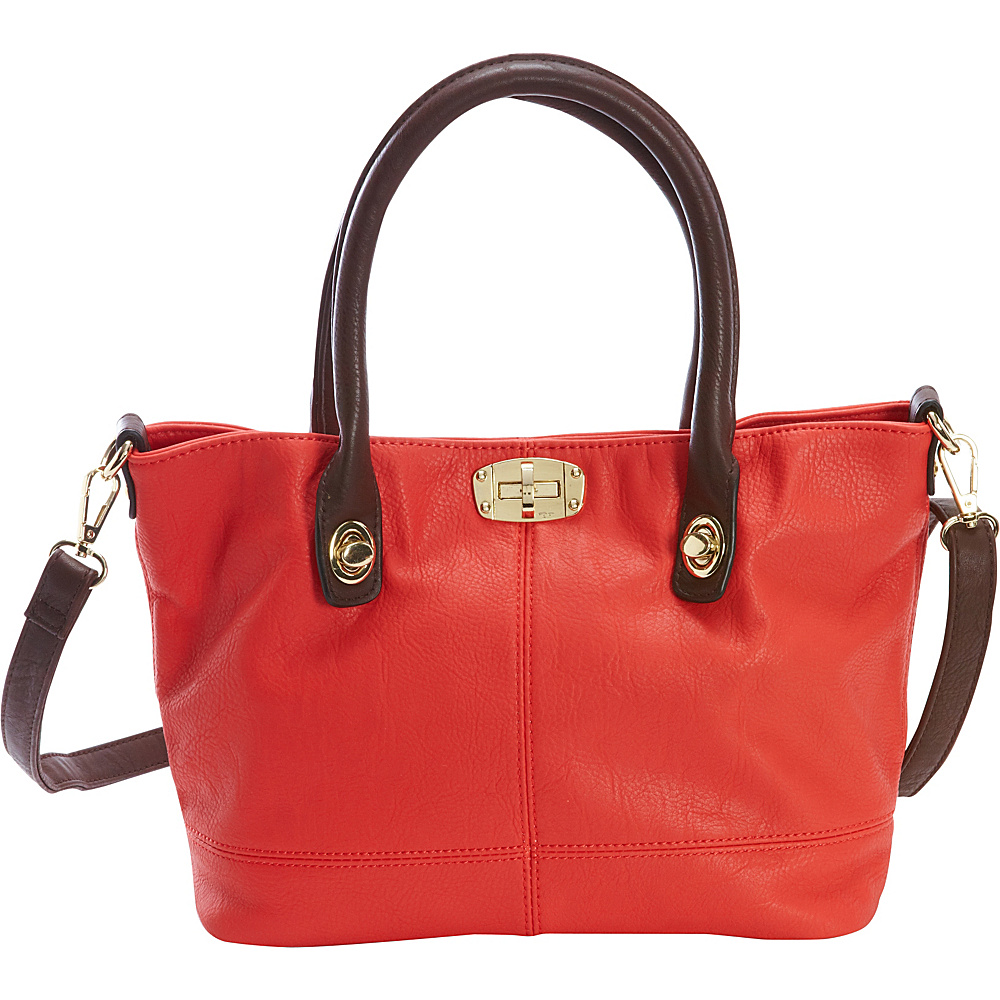 Diophy Convertible Tote Coral Diophy Manmade Handbags