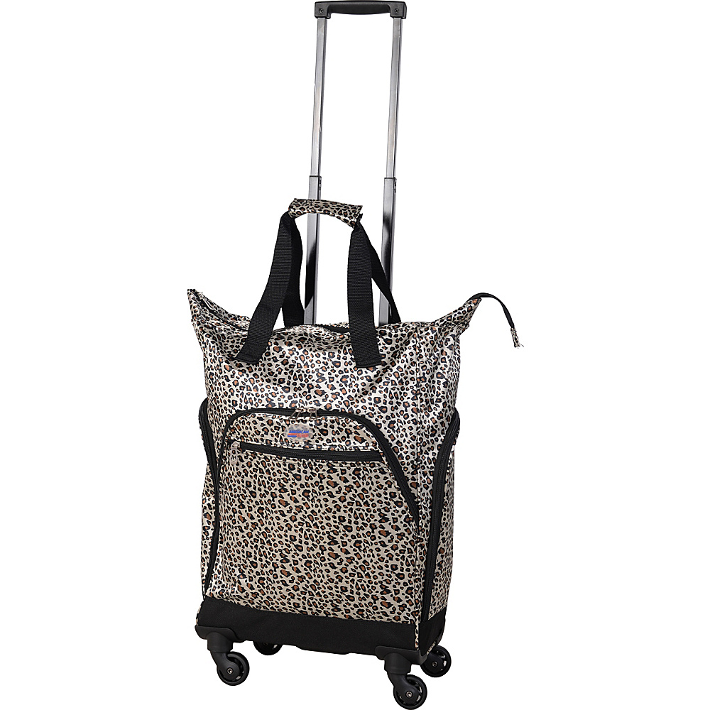 American Flyer Spinner Shopper 24 Shiny Leopard American Flyer All Purpose Totes