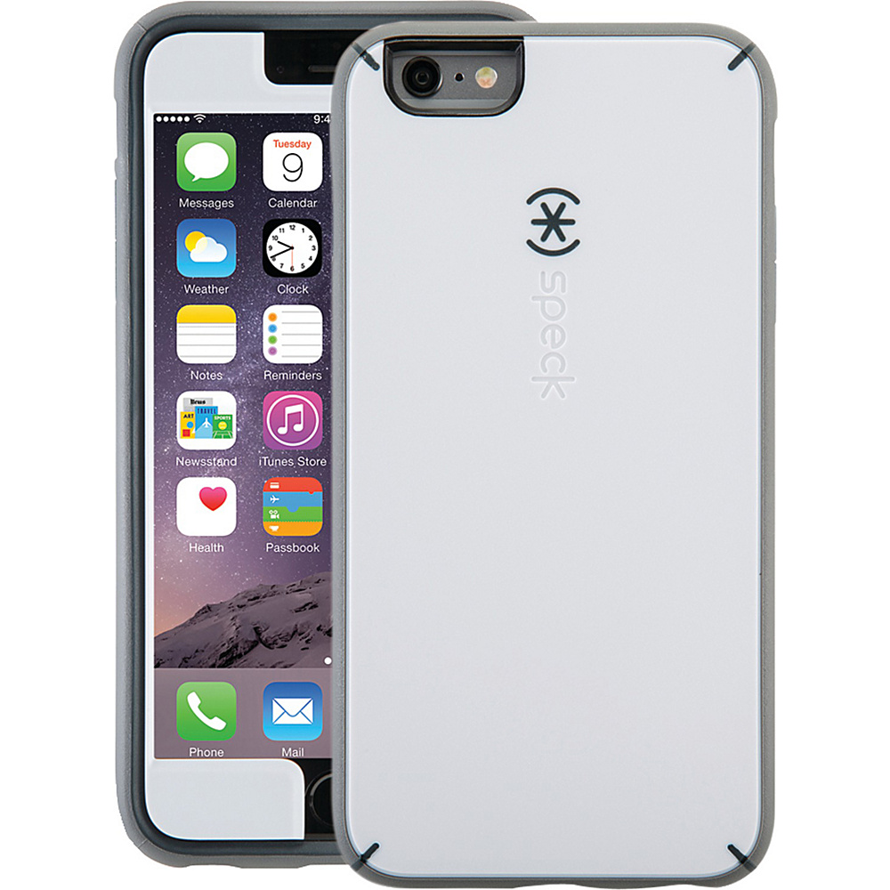 Speck iPhone 6 6s Plus Mightyshell Faceplate White Charcoal Gray Slate Speck Personal Electronic Cases