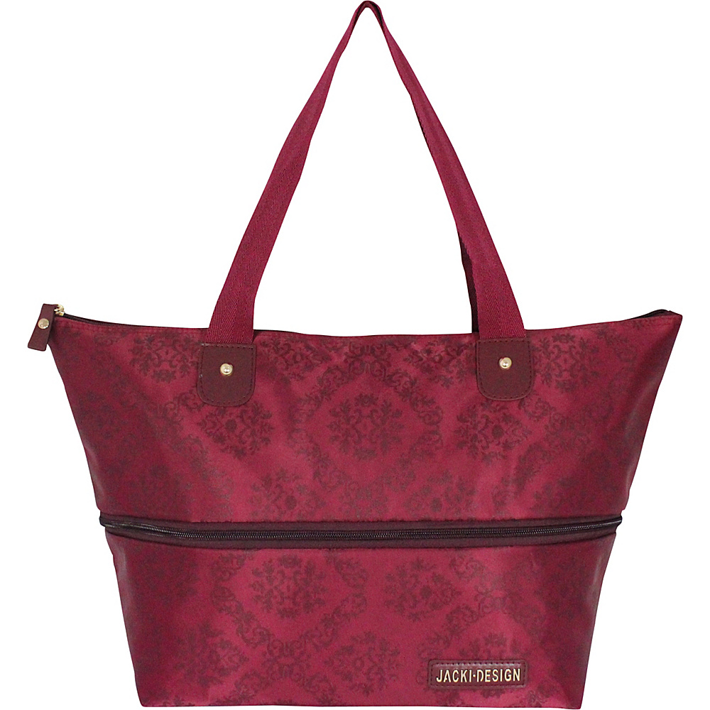 Jacki Design New Essential Expandable Tote Bag Burgundy Jacki Design Fabric Handbags