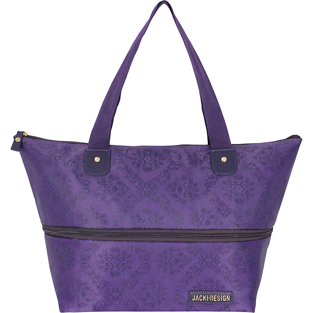 Jacki Design New Essential Expandable Tote Bag Purple Jacki Design Fabric Handbags