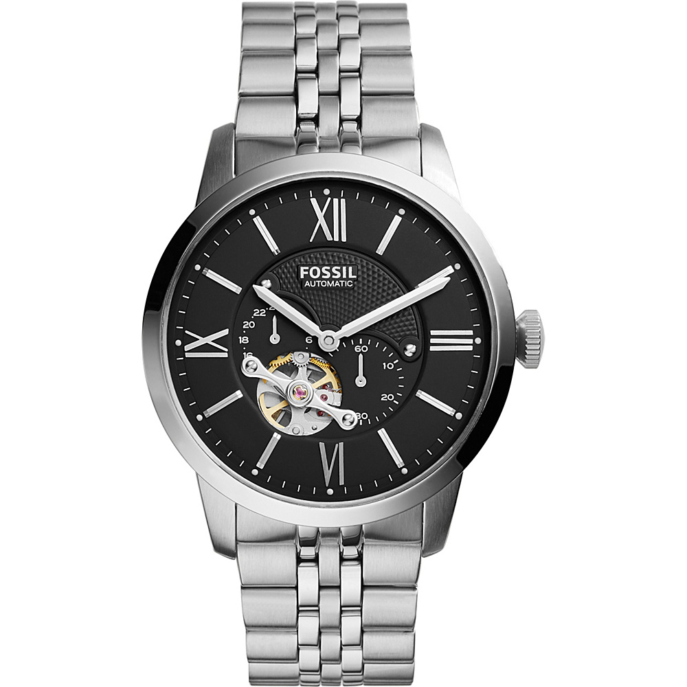 Fossil Townsman Automatic Stainless Steel Watch Silver Fossil Watches