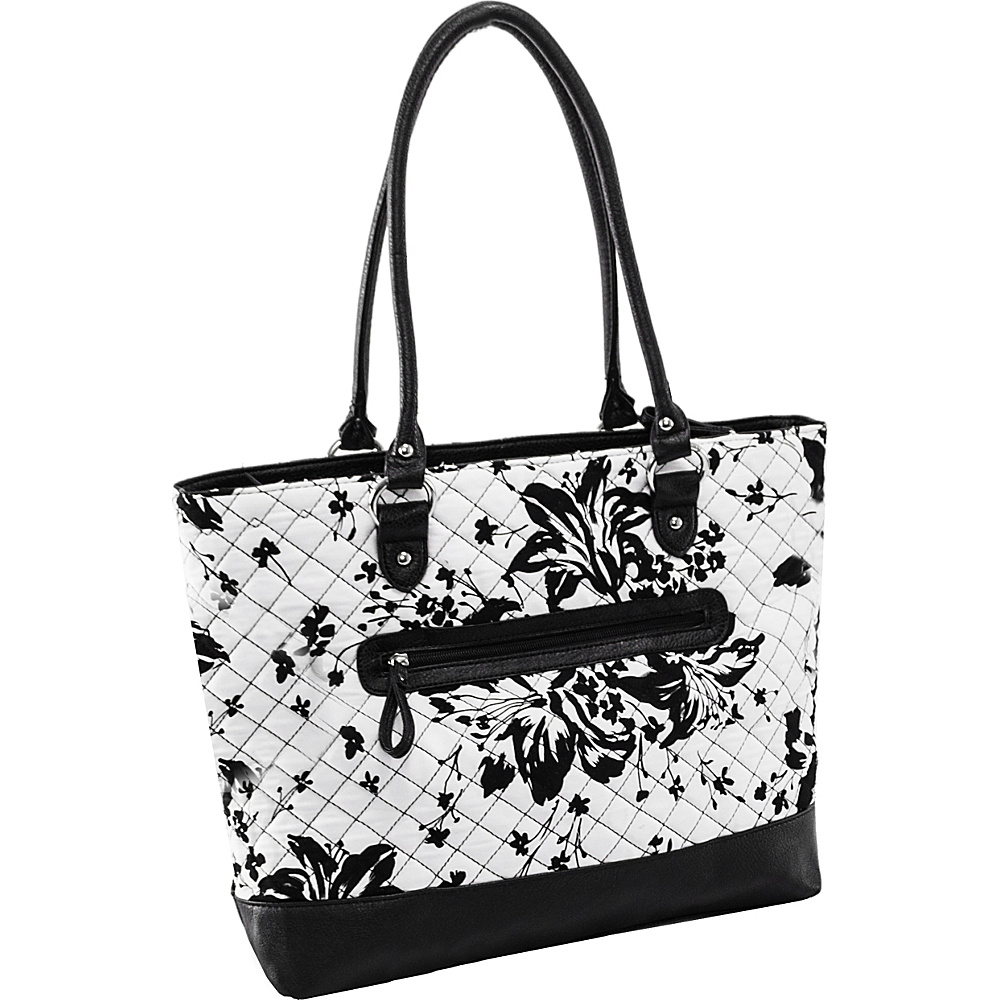 Parinda Allie Tote Black Floral Parinda Fabric Handbags