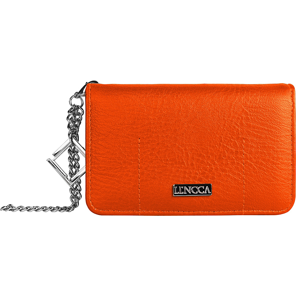 Lencca Kymira II Wallet Organizer Clutch Orange Tan Lencca Manmade Handbags