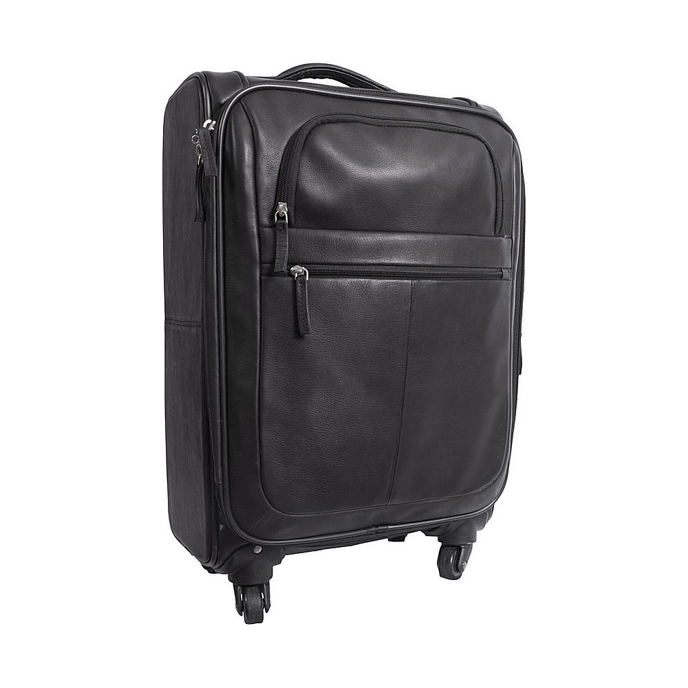 Canyon Outback Romeo Canyon 22 Spinner Carry On Leather Suitcase Black Canyon Outback Softside Carry On