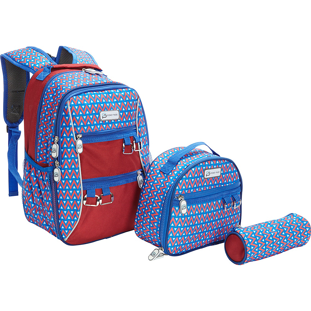 Sydney Paige Buy One Give One Kids Backpack Lunch Bag Pencil Case Set Blue Tents Sydney Paige Everyday Backpacks