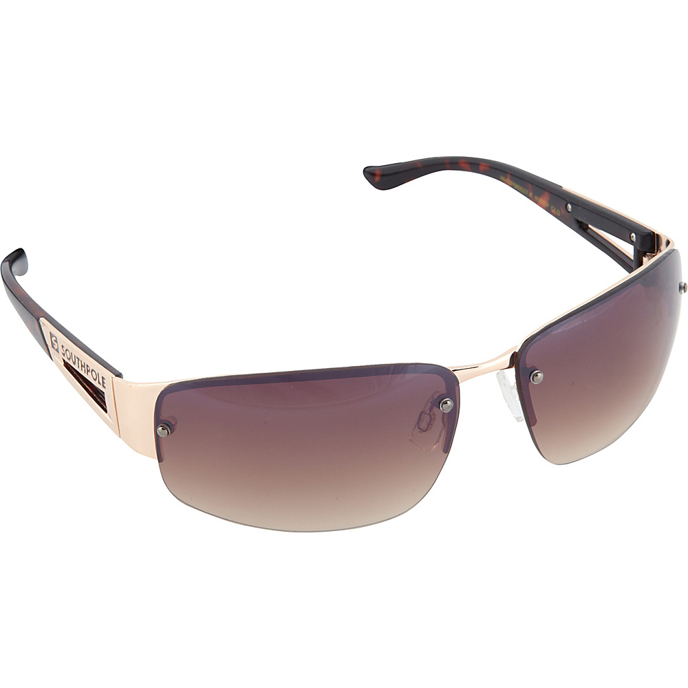 SouthPole Eyewear Semi Rimless Oval Sunglasses Gold SouthPole Eyewear Sunglasses