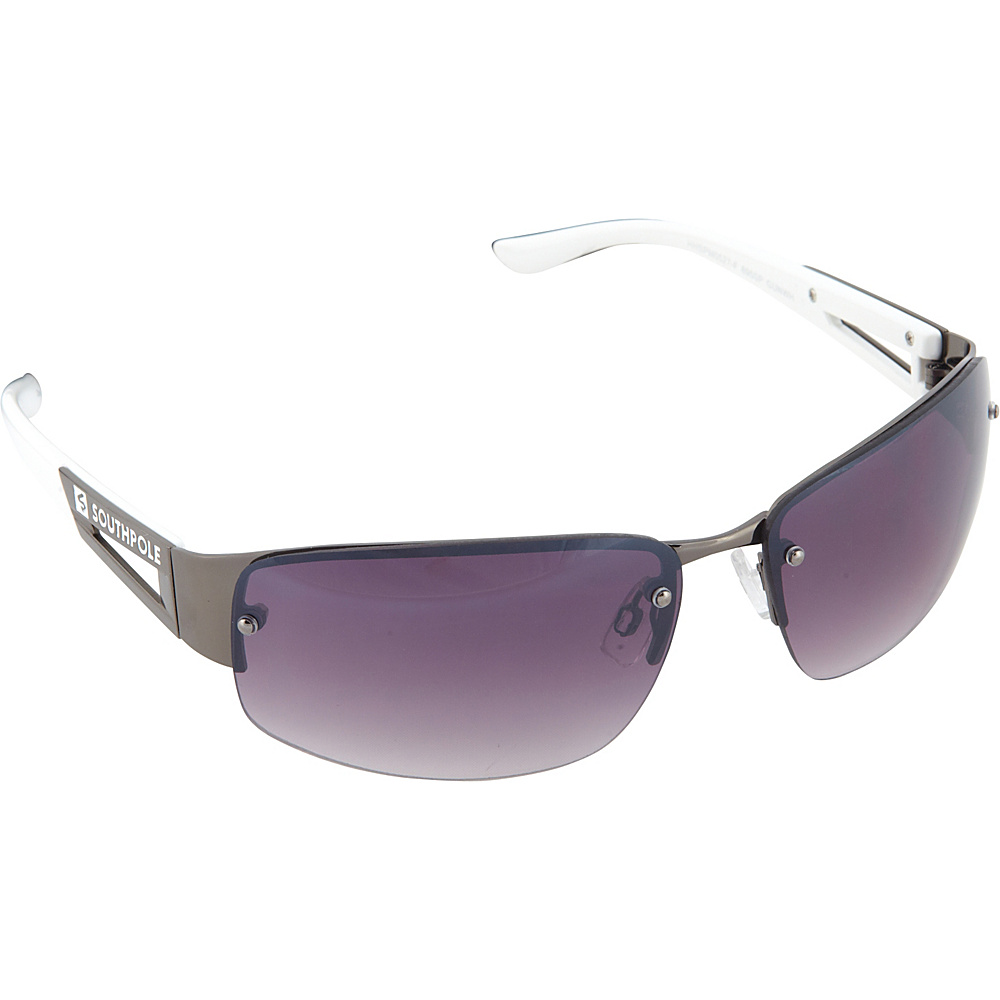 SouthPole Eyewear Semi Rimless Oval Sunglasses Gun White SouthPole Eyewear Sunglasses