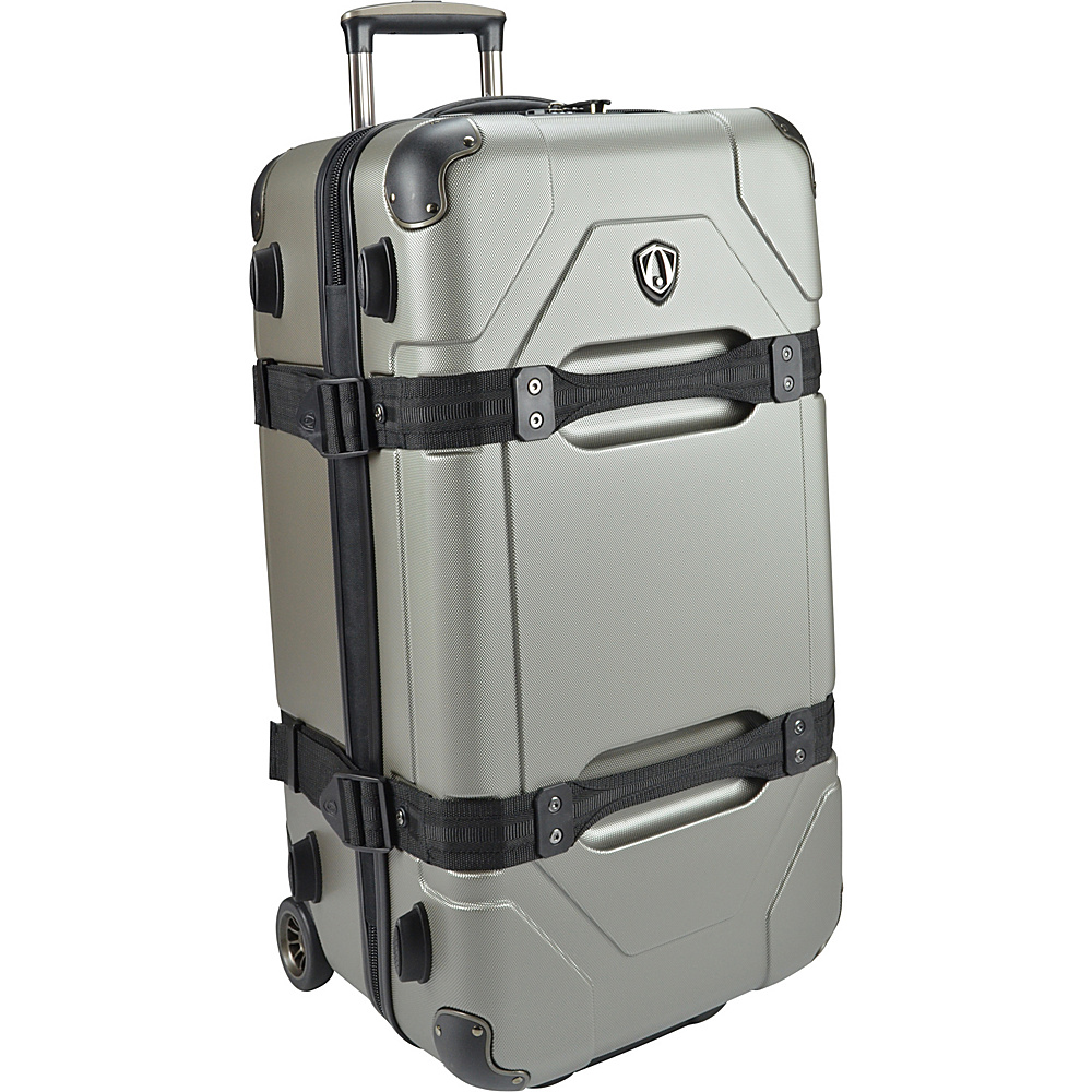 Traveler s Choice Maxporter 28 Rolling Trunk Luggage Silver Silver Grey Traveler s Choice Hardside Checked
