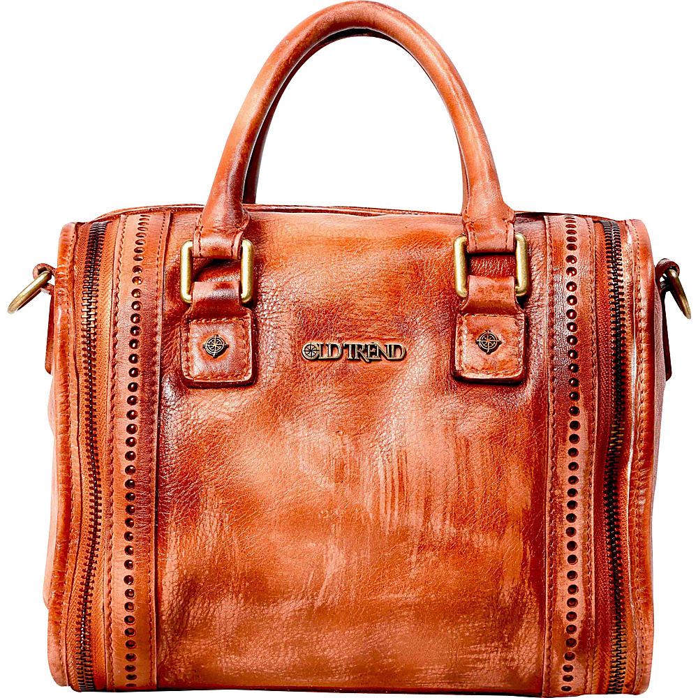 Old Trend Mini Trunk Satchel Cognac Old Trend Leather Handbags