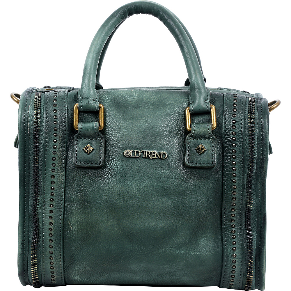 Old Trend Mini Trunk Satchel Vintage Green - Old Trend Leather Handbags