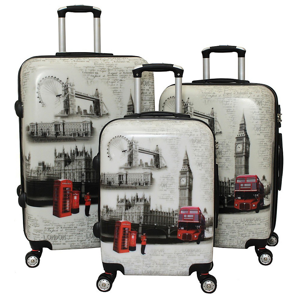 World Traveler London 3 Piece TSA Lock Hardside Spinner Luggage Set London World Traveler Luggage Sets