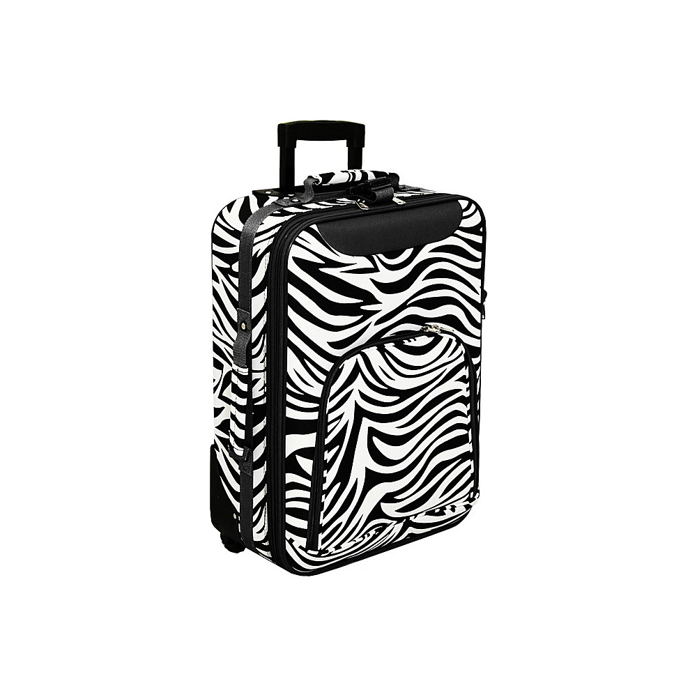 World Traveler Zebra 20 Rolling Carry On Black Trim Zebra World Traveler Softside Carry On