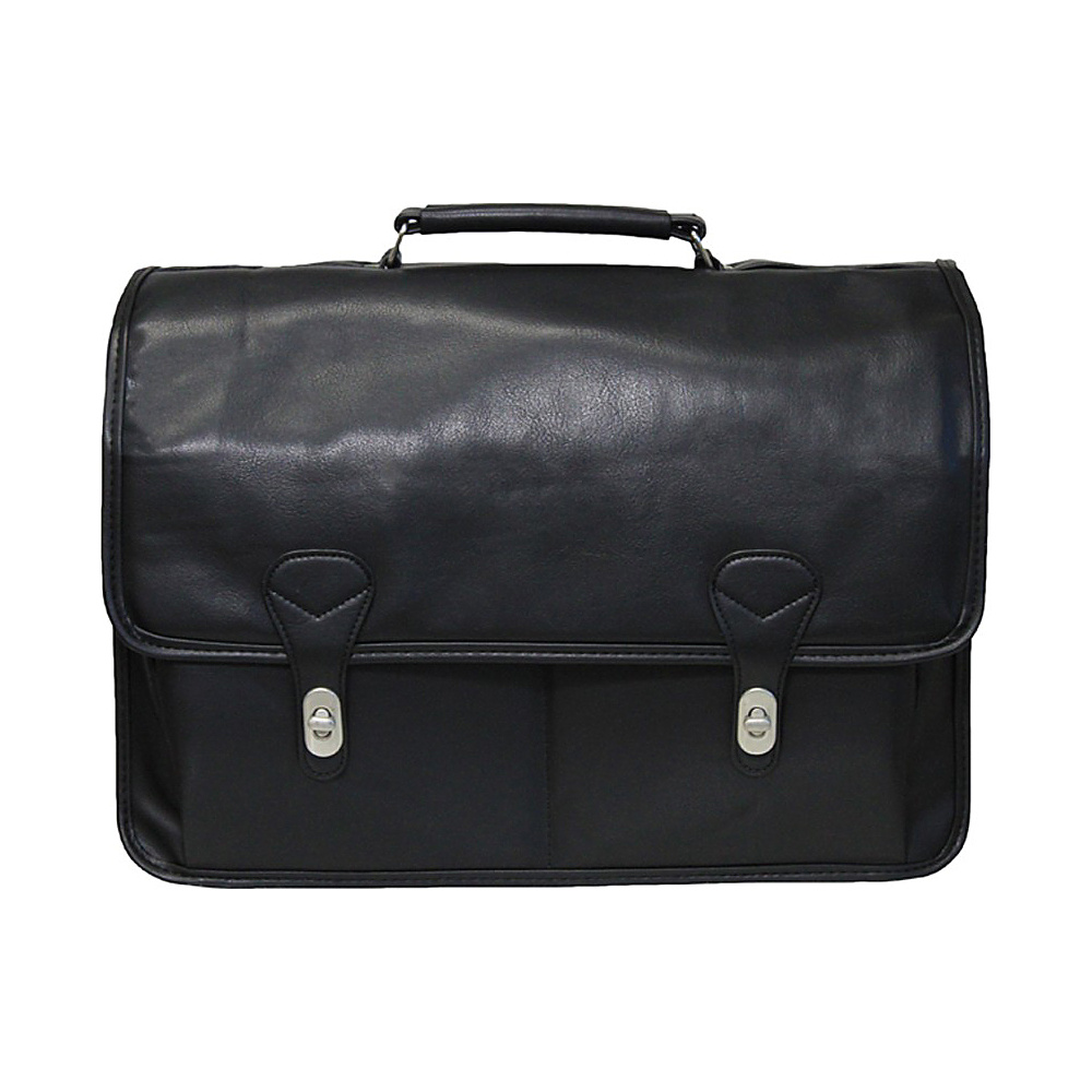 World Traveler Deluxe Doctor Style Flap Over Computer Briefcase Black World Traveler Non Wheeled Business Cases