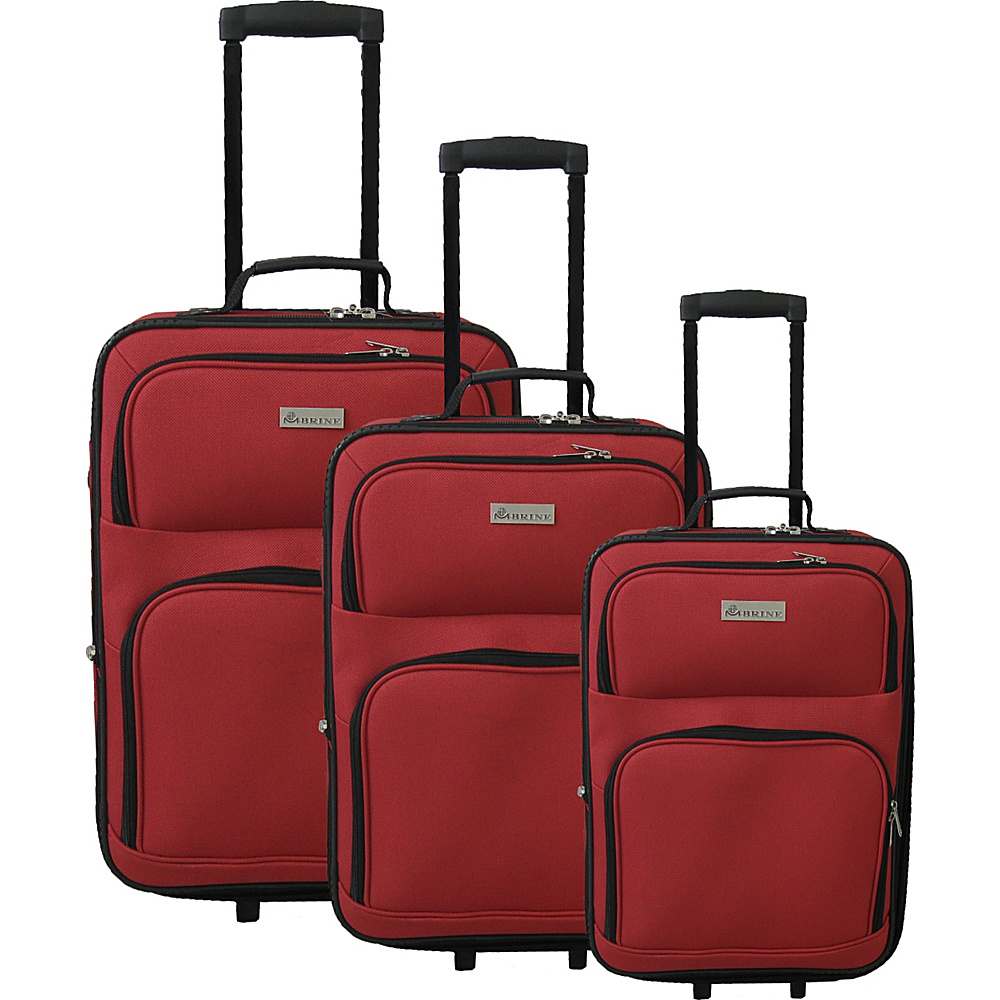 McBrine Luggage 3 Piecec Soft Sided Set Red McBrine Luggage Luggage Sets