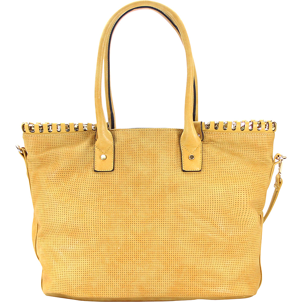Chasse Wells Sunny Day Shoulder Tote Mustard Chasse Wells Manmade Handbags