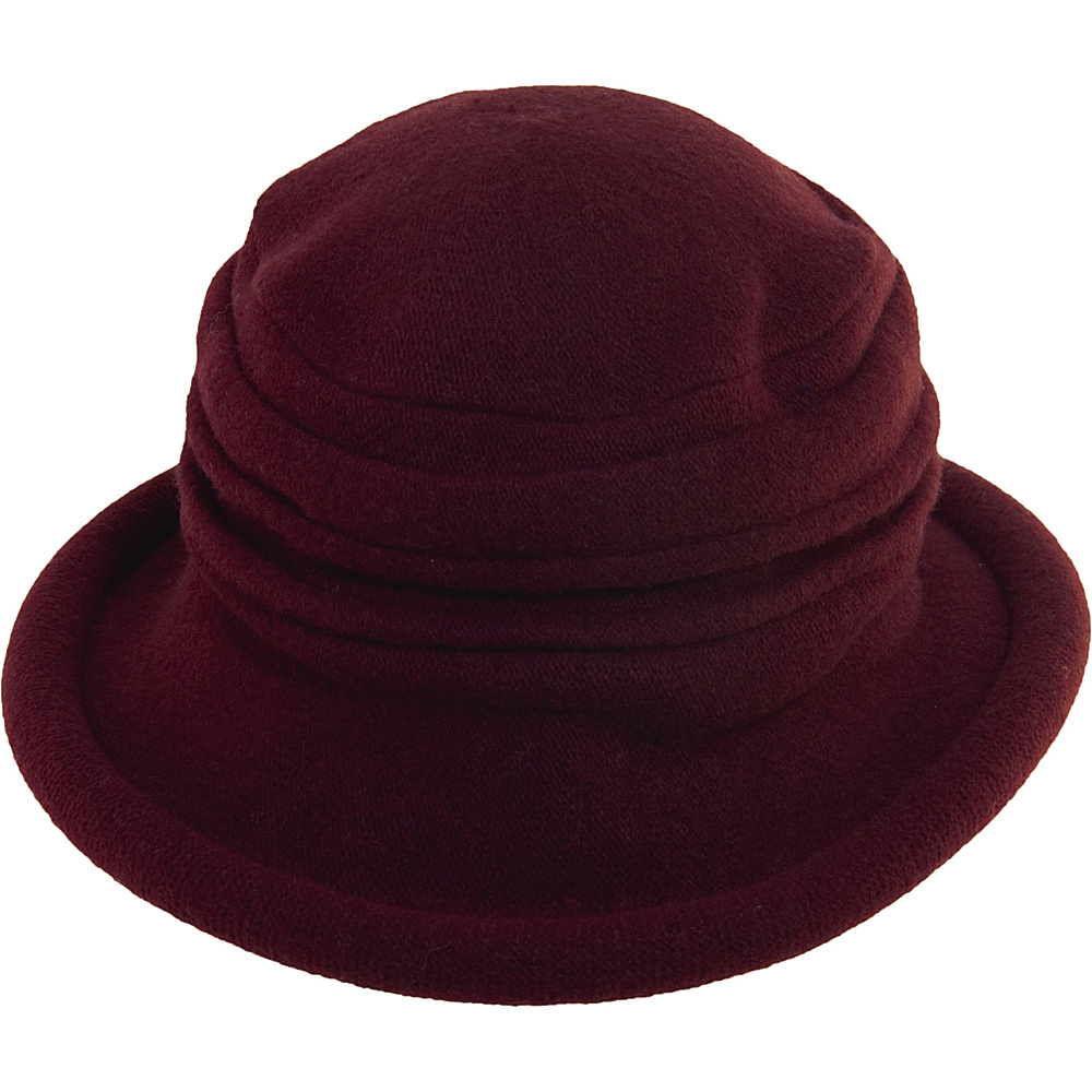 Scala Hats Packable Wool Cloche Wine Scala Hats Hats Gloves Scarves