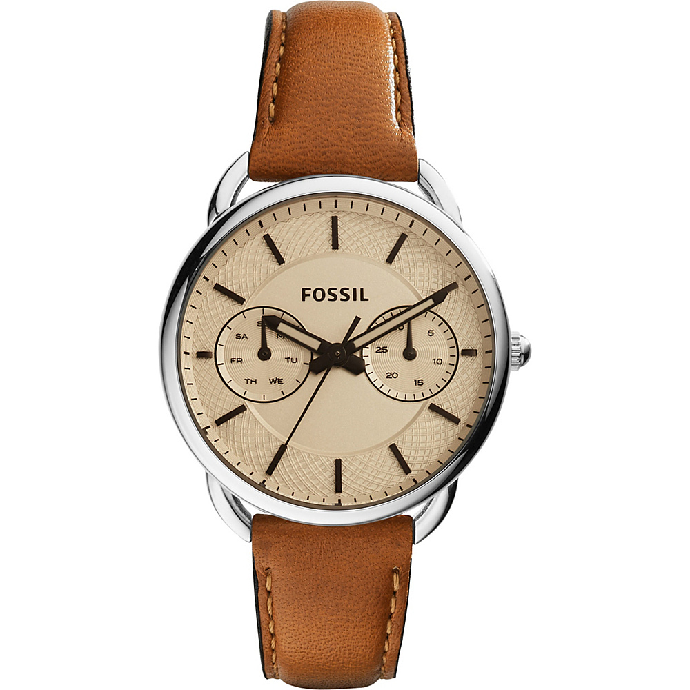 Fossil Tailor Multifunction Leather Watch Light Brown Fossil Watches