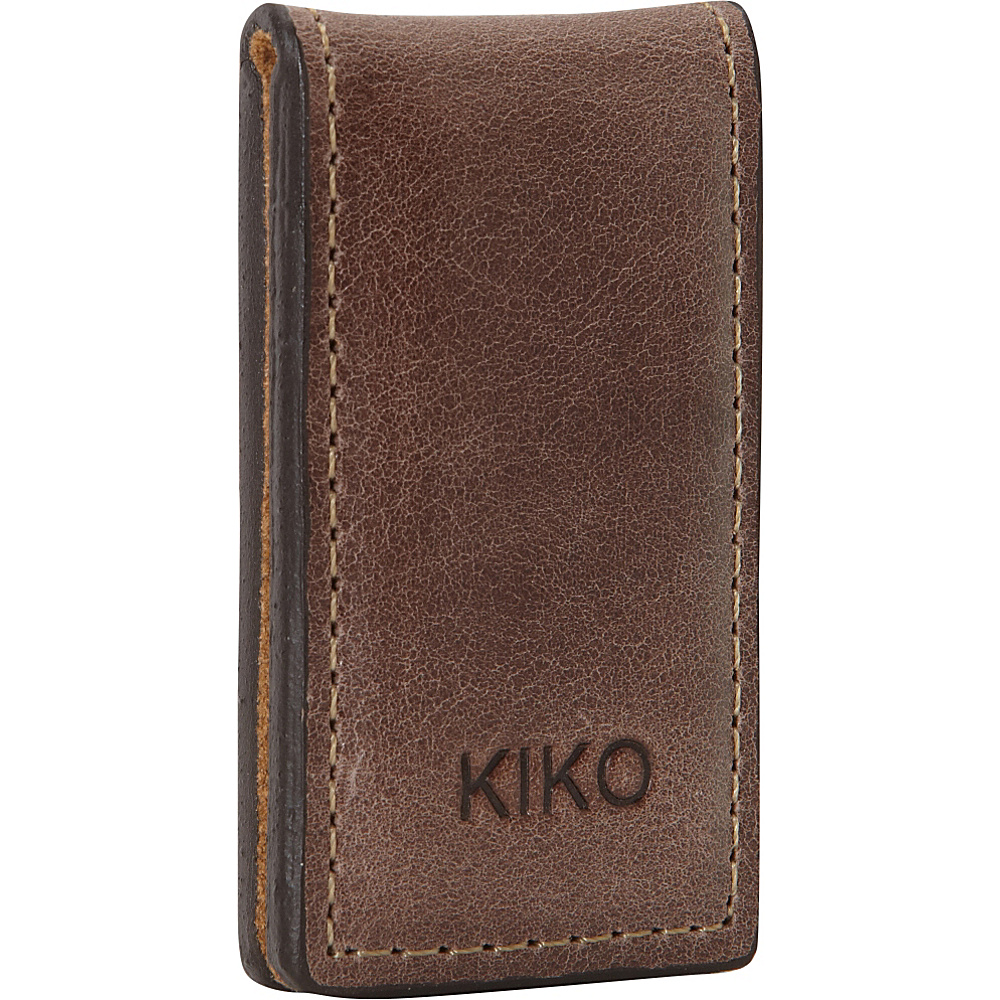 Kiko Leather Magnetic Money Clip Brown Kiko Leather Mens Wallets