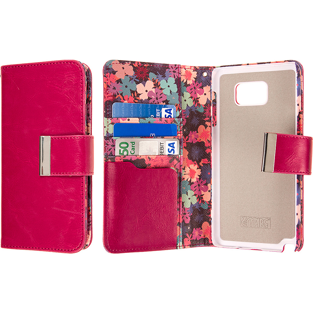 EMPIRE KLIX Klutch Designer Wallet Case Samsung Galaxy Note 5 Hot Pink Flower Garden EMPIRE Electronic Cases