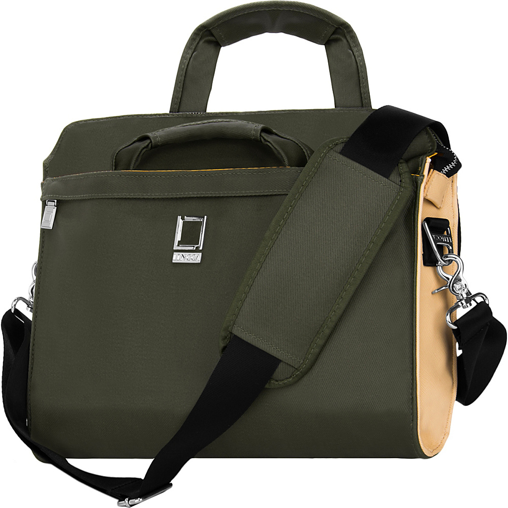 Lencca Capri Messenger Shoulder Bag for 10 12 Devices Olive Lencca Non Wheeled Business Cases