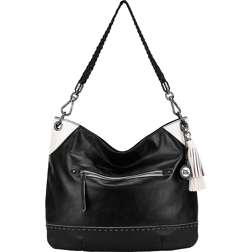 The Sak Indio Hobo Black/Stone Block - The Sak Leather Handbags