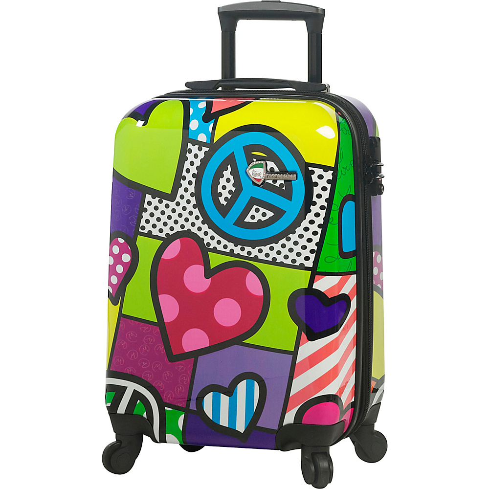 Mia Toro ITALY Peace and Love 20 Carry On Multicolor Mia Toro ITALY Small Rolling Luggage