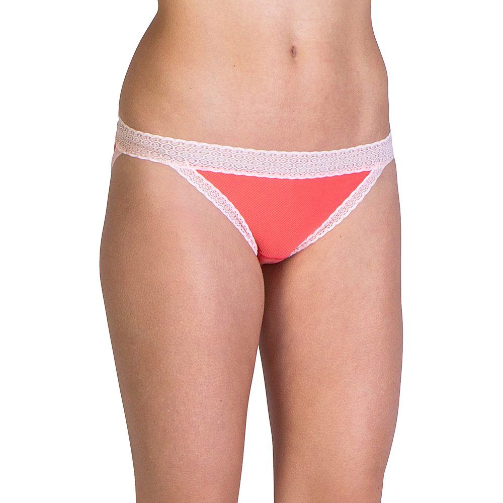 ExOfficio Give N Go Lacy Low Rise Bikini Brief XS Hot Coral ExOfficio Women s Apparel